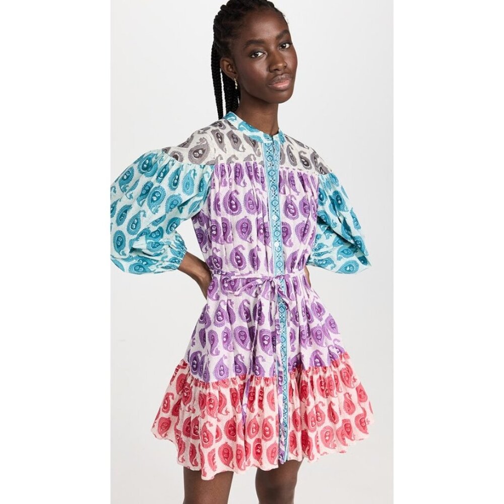 Charina Sarte Philippine‎ Tunic Dress Puff Sleeve Multicolor Paisley Size XL